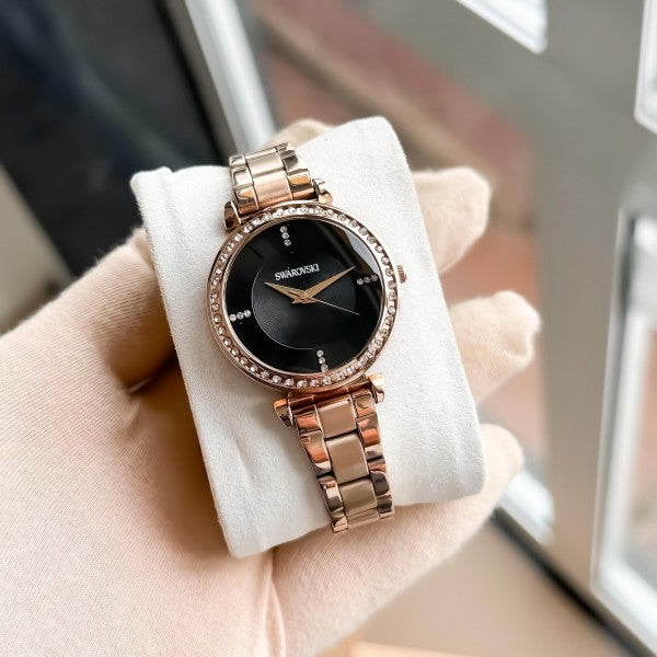 SWAROVSKII ROSE GOLD BLACK